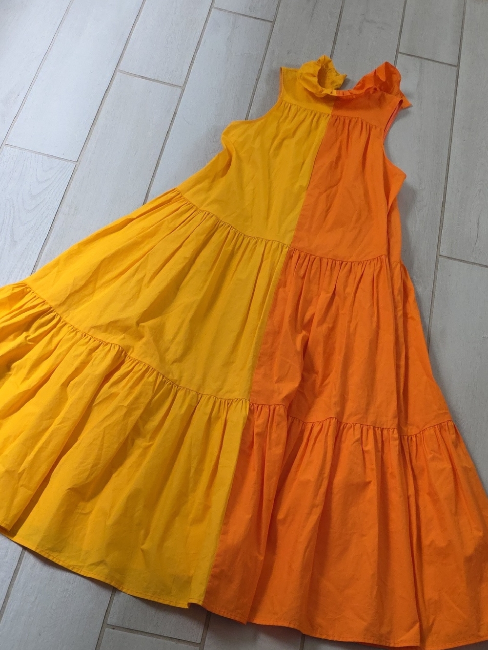 CHRISTOPHER JOHN ROGERS x TARGET Sleeveless Ruffle Two-tone Tiered Dress XS - Picture 7 of 8